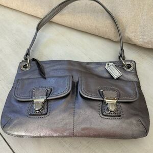 COACH Poppy Hippie Silver Metallic Purse